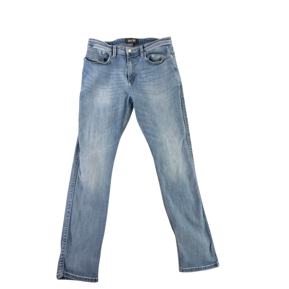 DUER Performance Denim Jeans Men 32x32 Light Wash Blue Slim Stretch MPLRS005